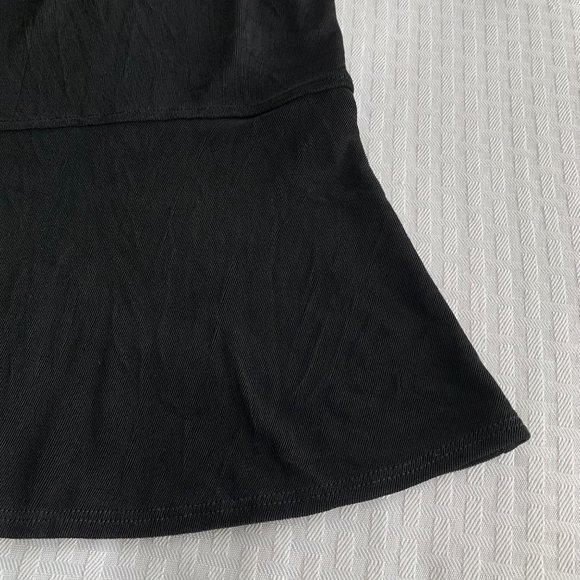 Chico’s Travelers Skirt Chico’s 2 Or Large Black Pull On Stretch Peplum Slinky - Picture 5 of 9